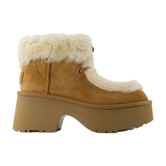 Esmee Lace Up Ankle Boots - UGG - Leather - Brown